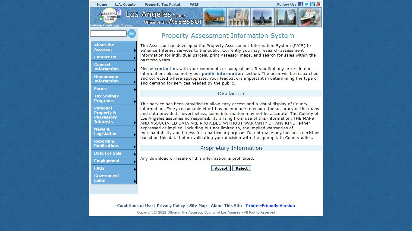 Los Angeles County Assessor's Office - Property Assessment Information ...
